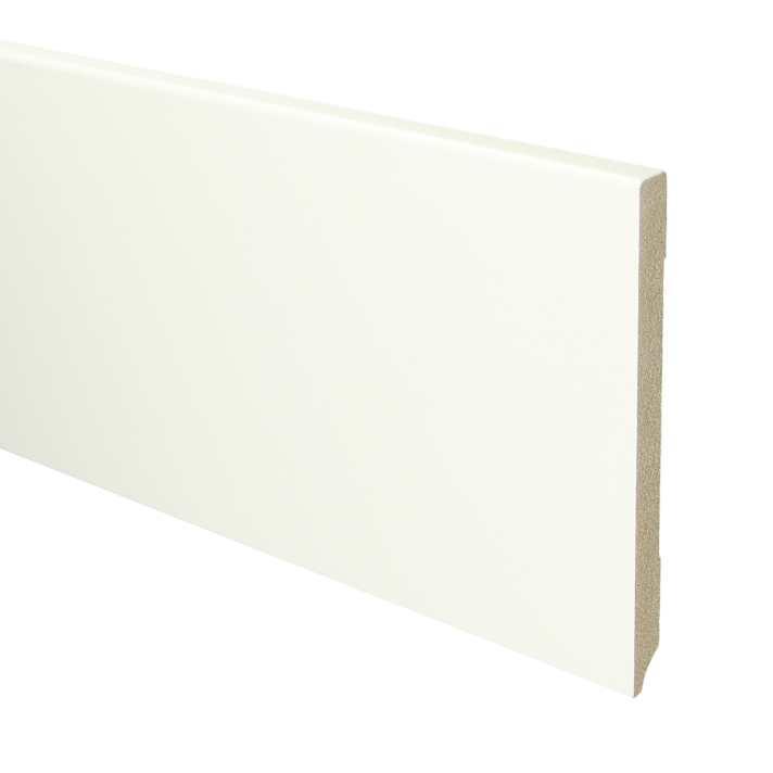 MDF Moderne plint 150x12 voorgelakt RAL 9016 | 2.4 meter