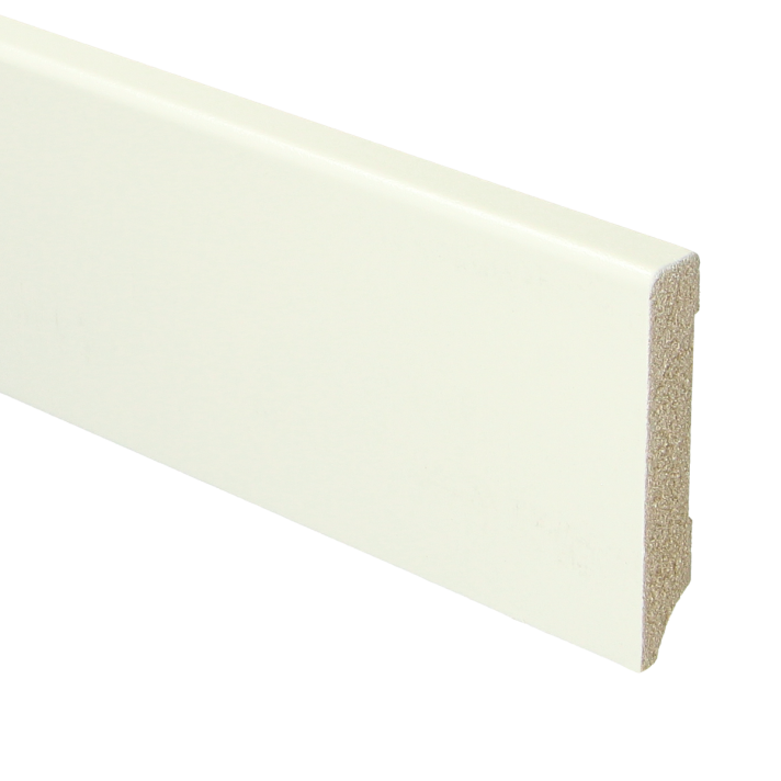 MDF Moderne plint 70x12 wit voorgelakt RAL 9010 | 2.4 meter
