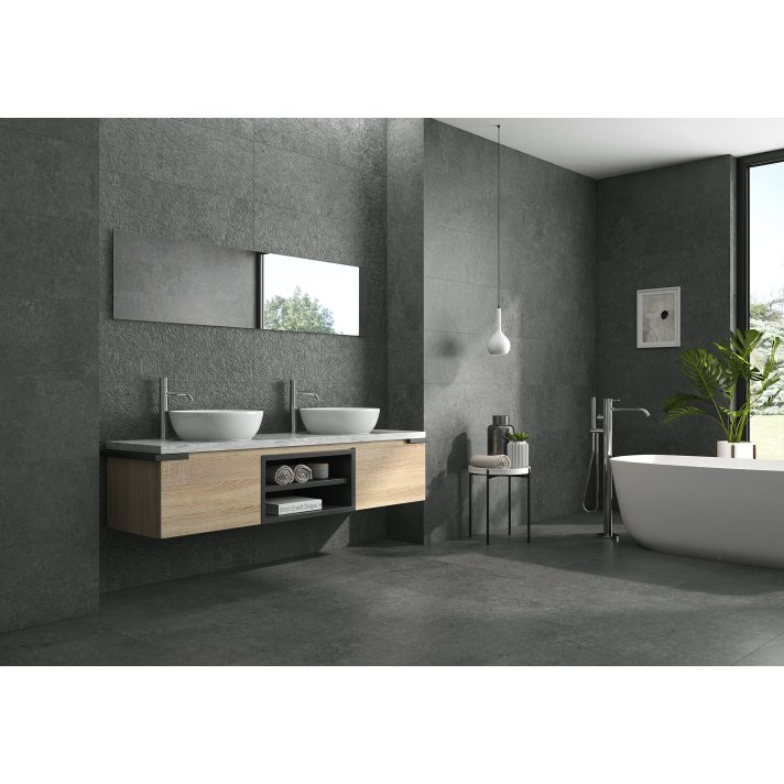 ITT Atrium wandtegel mat decor 31,6x100 anthracite