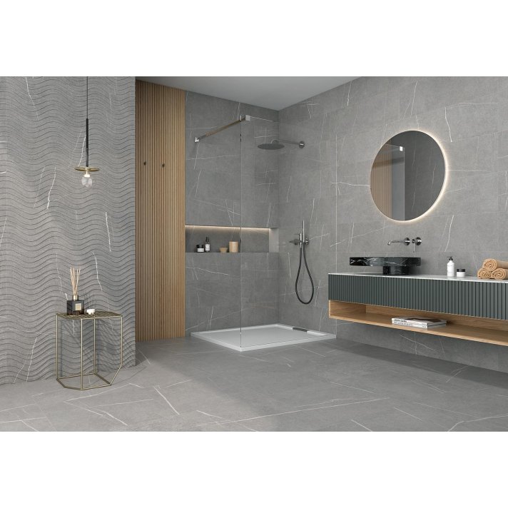 ITT Kairos wandtegel mat decor 30x90 grey