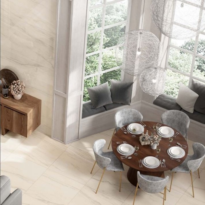 ITT Pulpis hoogglans vloertegel 60x60 cream