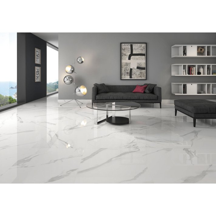 ITT White soul hoogglans vloertegel 120x120 white