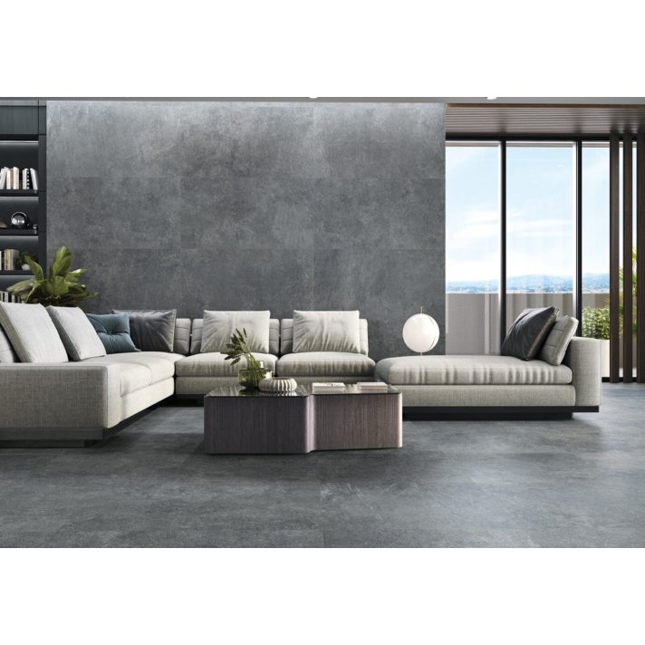 E-Tile Stonhenge vloertegel mat 80x80 Antracita