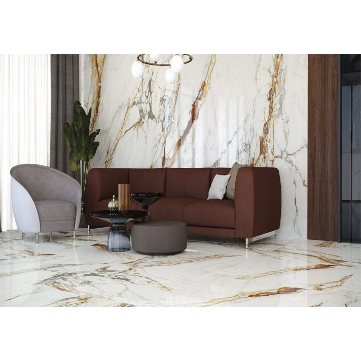 E-Tile Uluru hoogglans vloertegel 120x120 White