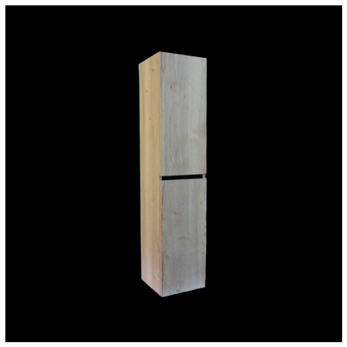 Sani DeLuxe Trendline basic kolomkast met greeplijst Mat Zwart Natural Oak
