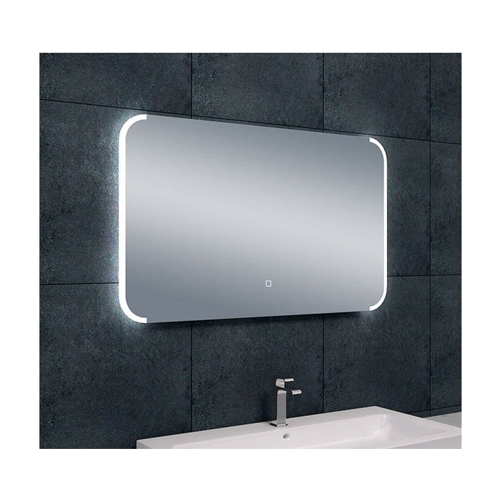 Bracket spiegel rechthoek met LED, dimbaar en spiegelverwarming 100 x 60 cm