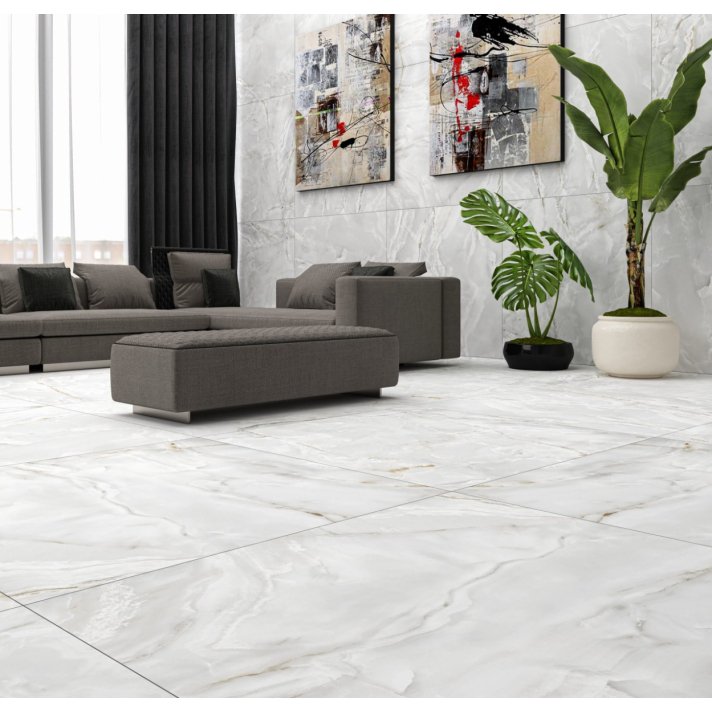 Ecoceramic Eternal hoogglans vloertegel 75x75 white