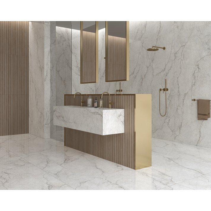 Ecoceramic Precious hoogglans vloertegel 90x90 natural