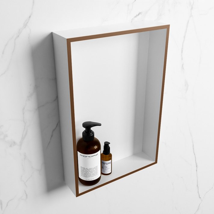 Mondiaz Easy Nis 44,5x29,5cm in solid surface kleur Rust | Talc. 1 vak  geschikt voor in- of opbouw