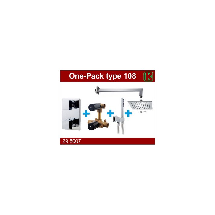 one-pack inbouwthermostaatset type 108 CHR (30cm)