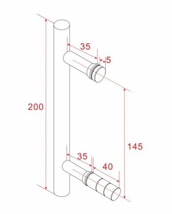 Wiesbaden type 1 deurgreep 20 cm chroom