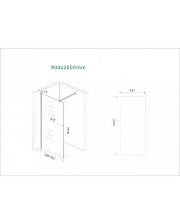 Slim glasplaat 900 x 2000 x 8 mm nano vintage brons glas