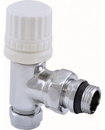 Luxe thermostatisch voorbereid ventiel 1/2" x 15 mm (M22) knel, haaks, chroom