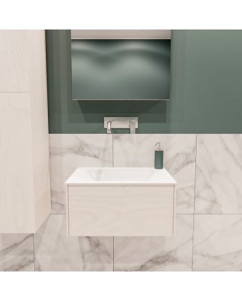 Mondiaz Lush 60 badmeubel underlayment 1 lade wastafel midden geen kraangat