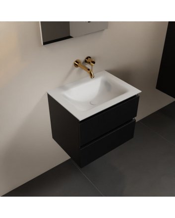 Mondiaz Aivy 60cm badmeubel Urban, wastafel Talc solid surface midden zonder kraangat