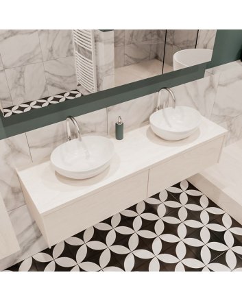 Mondiaz Lush 150 badmeubel underlayment 2 lades Barco dubbel 2 kraangaten