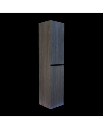 Sani DeLuxe Trendline basic kolomkast met greeplijst Mat Zwart Silver Oak