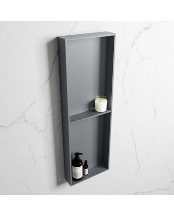 Mondiaz Easy Nis 149,5x29,5cm in solid surface kleur Plata | Plata. 2 vakken geschikt voor in- of opbouw