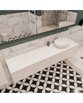 Mondiaz Lush 180 badmeubel underlayment 2 lades Barco rechts 1 kraangat