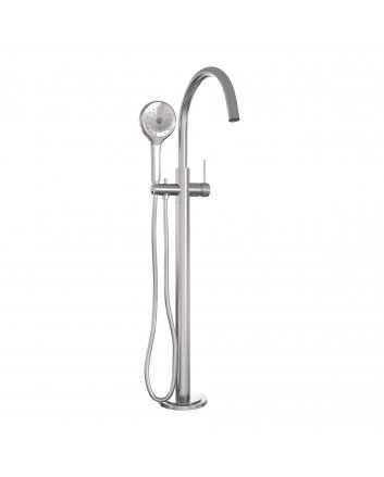 BRAUER Brushed Carving vrijstaande badmengkraan SET 02 met 3-standen handdouche en doucheslang RVS geborsteld PVD