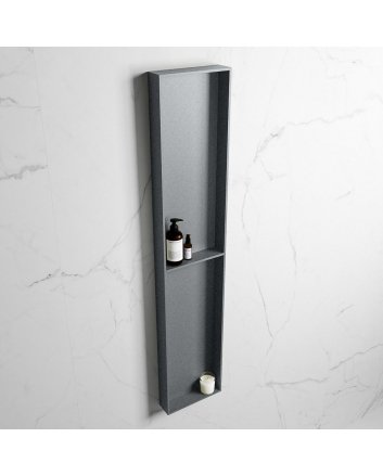 Mondiaz Easy Nis 89,5x29,5cm in solid surface kleur Plata | Plata. 2 vakken geschikt voor in- of opbouw