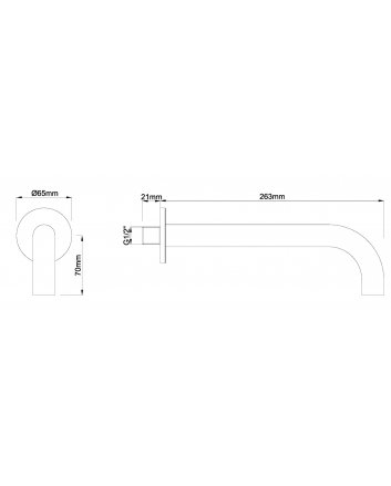 Caral baduitloop rond 25 cm 1/2'' geborsteld brons koper