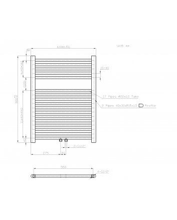 Best-Design Zero-Black handdoekradiator Zwart 445 W 800x600