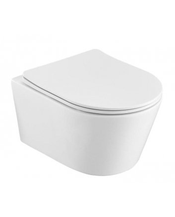 Sani DeLuxe Wandcloset easy flush rimfree compact 36x48x33 cm met slim flatline softclose zitting