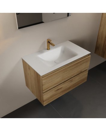 Mondiaz Aivy 80cm badmeubel Chai, wastafel Talc solid surface midden 1 kraangat