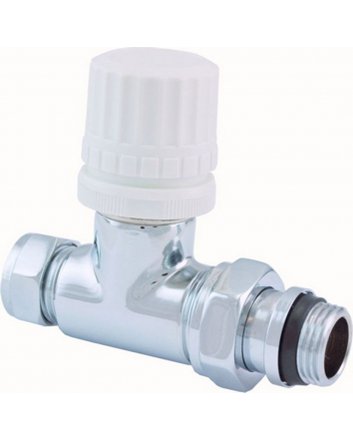 Luxe thermostatisch voorbereid ventiel 1/2" x 15 mm (M22) knel, recht, chroom