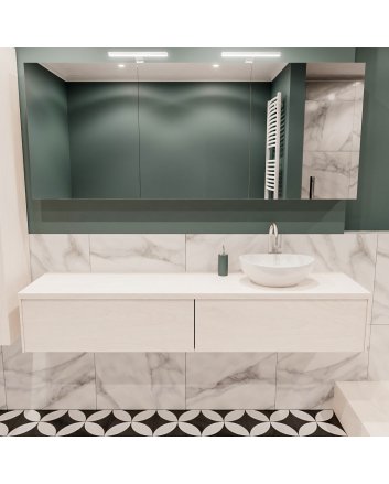 Mondiaz Lush 180 badmeubel underlayment 2 lades Barco rechts 1 kraangat