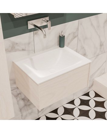 Mondiaz Lush 60 badmeubel underlayment 1 lade wastafel midden geen kraangat