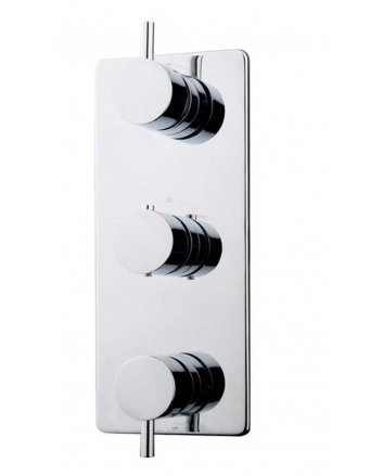 Caral afbouwdeel inbouwthermostaat 3 weg chroom