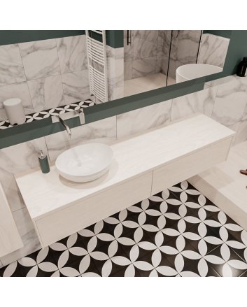 Mondiaz Lush 180 badmeubel underlayment 2 lades Barco links geen kraangat