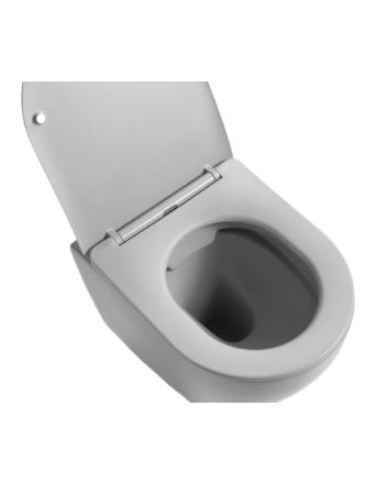 Sani DeLuxe Wandcloset Color Line rimfree compact Mat Grijs 49x37x37 cm met slim flatline softclose zitting