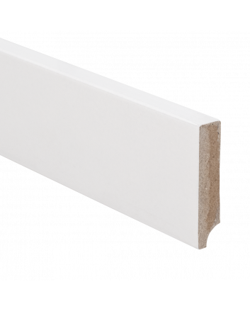 MDF plint 55x12mm wit gegrond recht | 2.4 meter