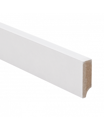 MDF plint 40x12mm wit gegrond recht | 2.4 meter