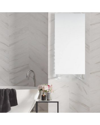 400x1200 - 550 watt | handdoekradiator vlak wit zij- & middenaansluiting