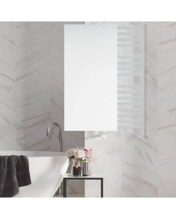 400x1200 - 550 watt | handdoekradiator vlak wit zij- &amp; middenaansluiting