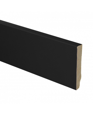 MDF plint recht 70x12 zwart gefolied | 2.4 meter