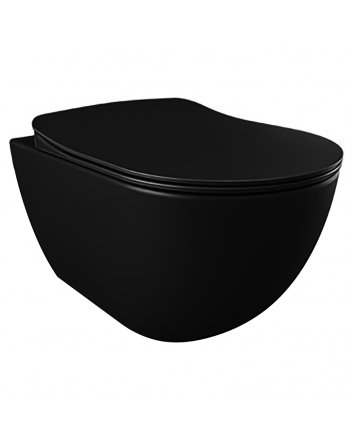 Hugo & Müeller Design Ophang Wc Met Rvs Sproeier (Bidet), Mat Zwart