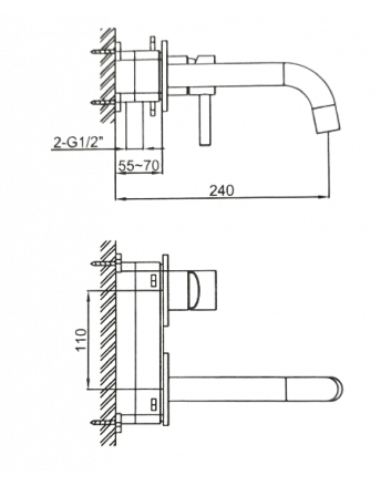 Sani DeLuxe Wastafelmengkraan inbouw met box rond Chroom