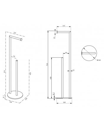 Alonzo toiletrolhouder met reserverolhouder vrijstaand geborsteld brons koper