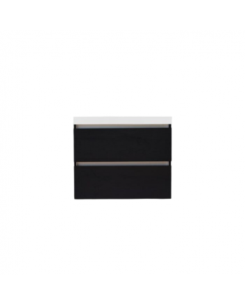 Sani DeLuxe Trendline basic onderkast met greeplijst aluminium 60 black oak