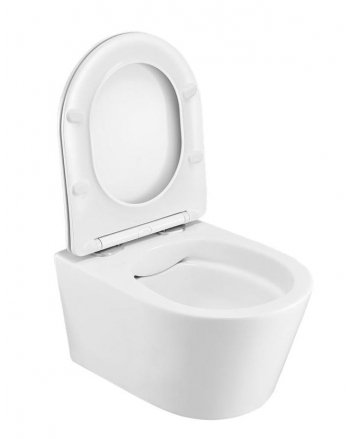 Sani DeLuxe Wandcloset easy flush rimfree compact 36x48x33 cm met slim flatline softclose zitting