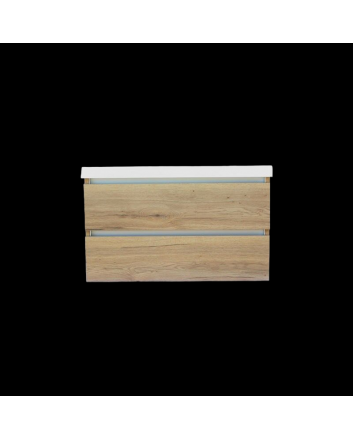 Sani DeLuxe Trendline basic onderkast met greeplijst aluminium 100 natural oak