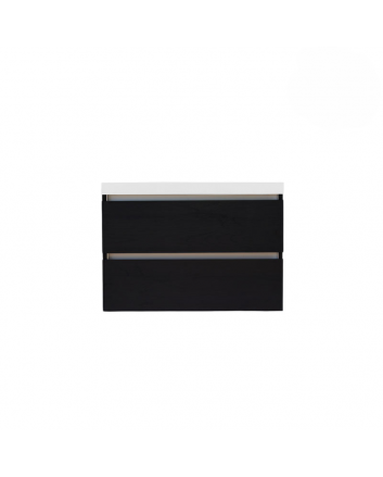 Sani DeLuxe Trendline basic onderkast met greeplijst aluminium 80 black oak