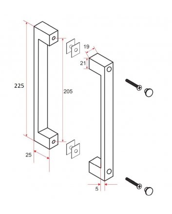 Wiesbaden type 6 deurgreep 22,5 cm chroom