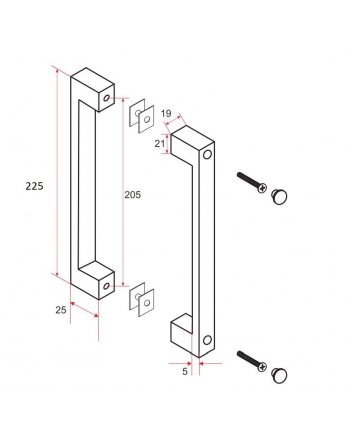 Wiesbaden type 5 deurgreep 22,5 cm mat zwart