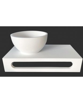 Sani DeLuxe Solid Surface fontein planchet + Fonteinkom Solid Surface